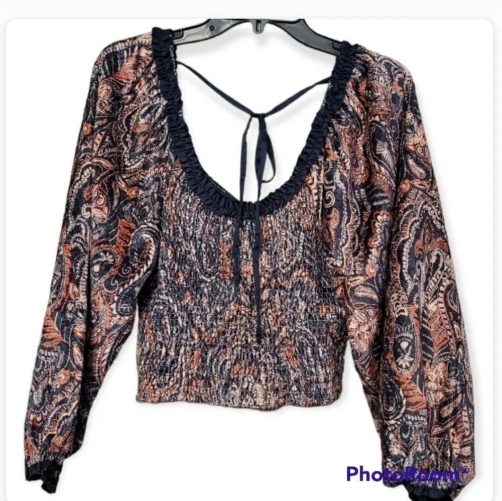 NWT Free People Velvet Blouse NWT sz L